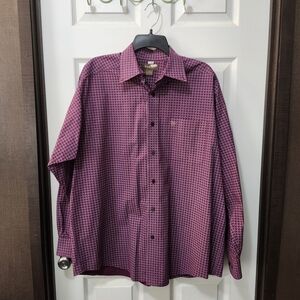 Men's Ariat Purple White Diamond Lattice Pattern Button Down Shirt. Sz L